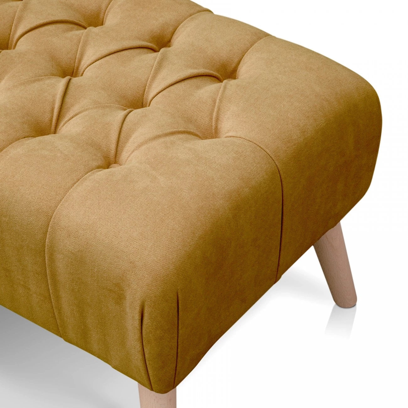 Banco 100x40 Otomano Tela Mostaza