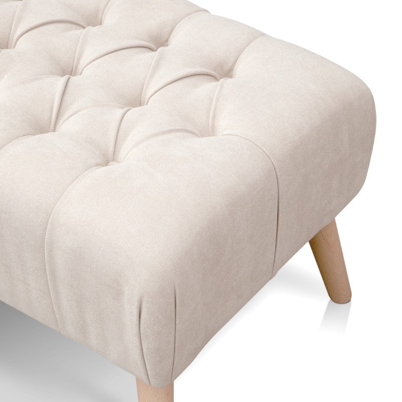 Banco Otomano En Tela Pet-friendly - Marfil - Banzay