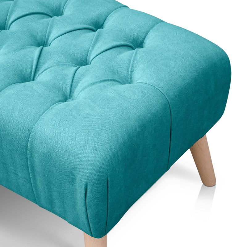 Banco Otomano En Tela Pet-friendly -Turquesa - Banzay