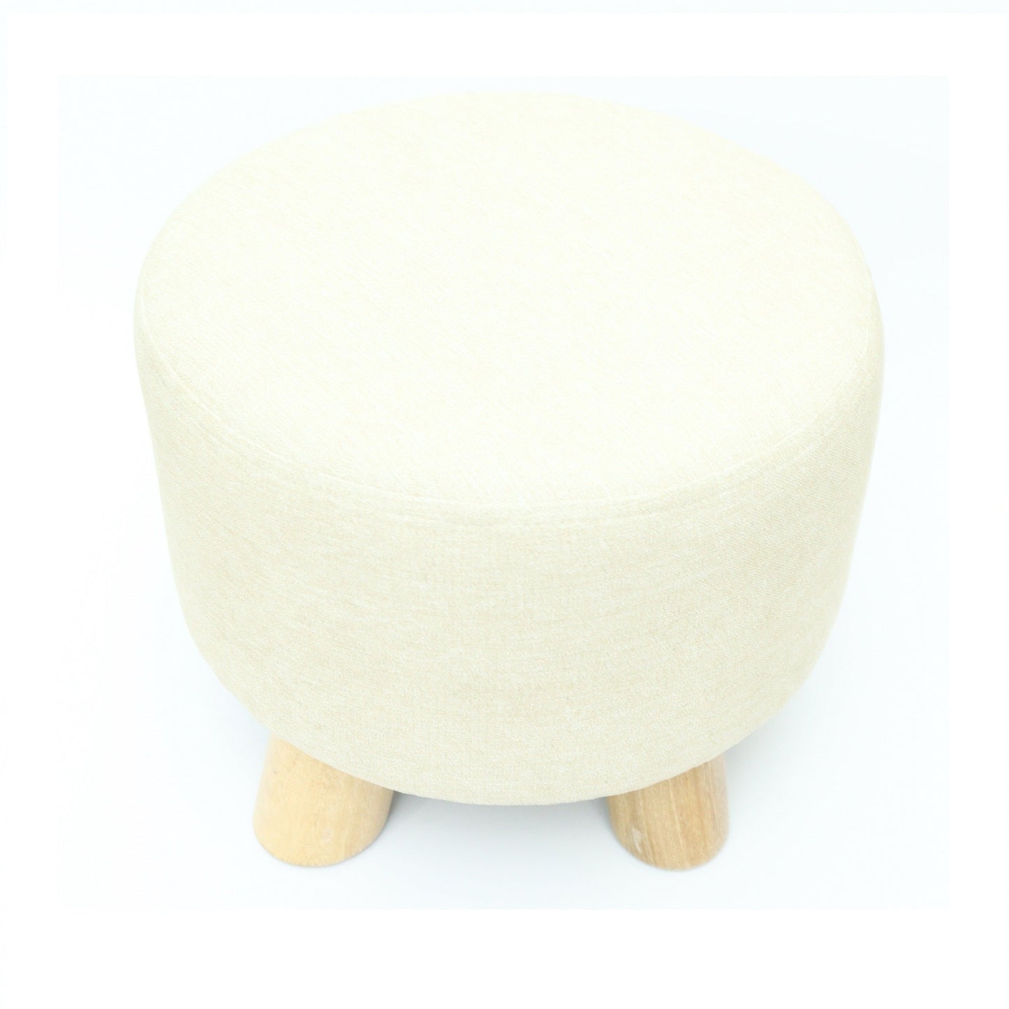 Puff Auxiliar Taburete Reposapies Redondo - Marfil