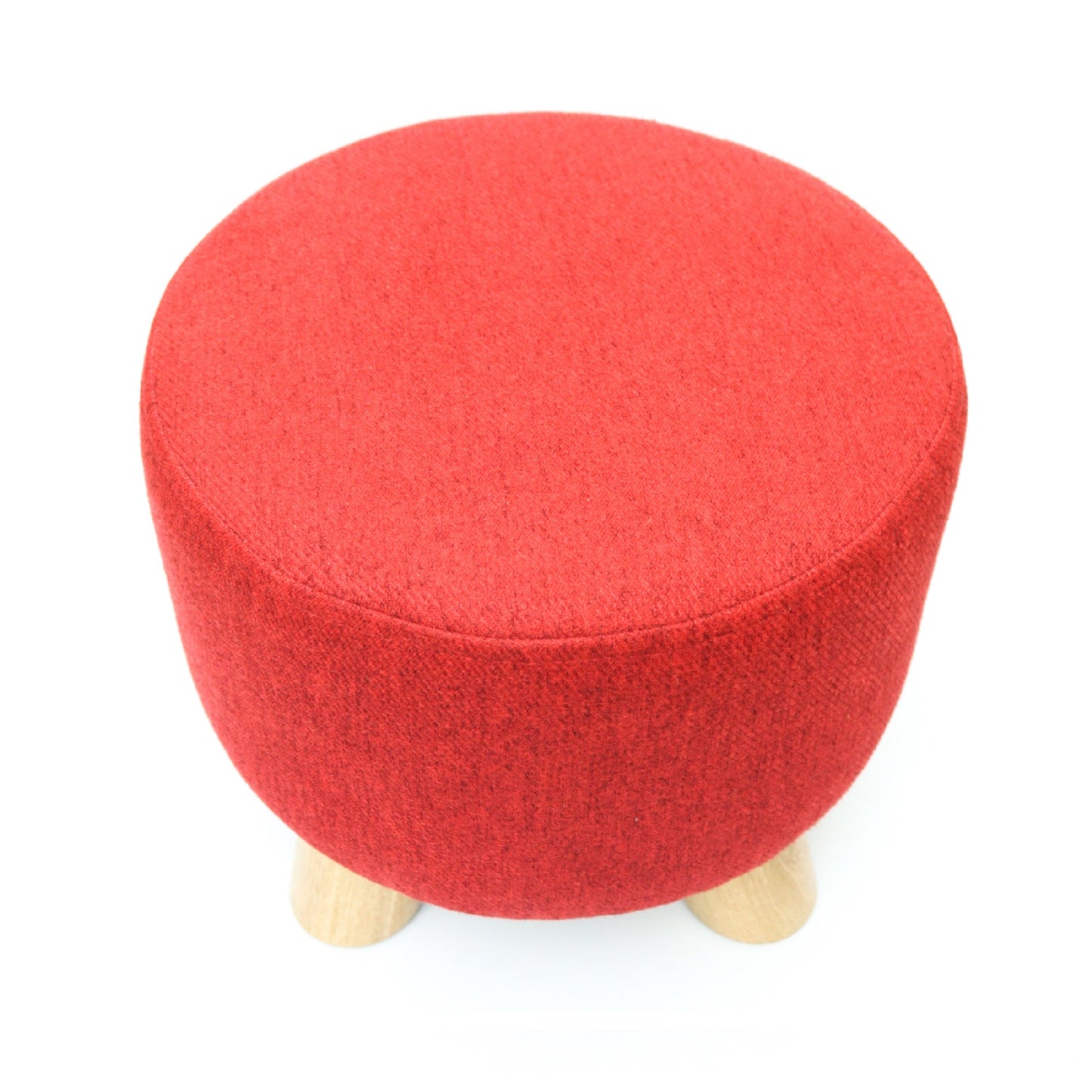 Puff Auxiliar Taburete Reposapies Redondo - Rojo