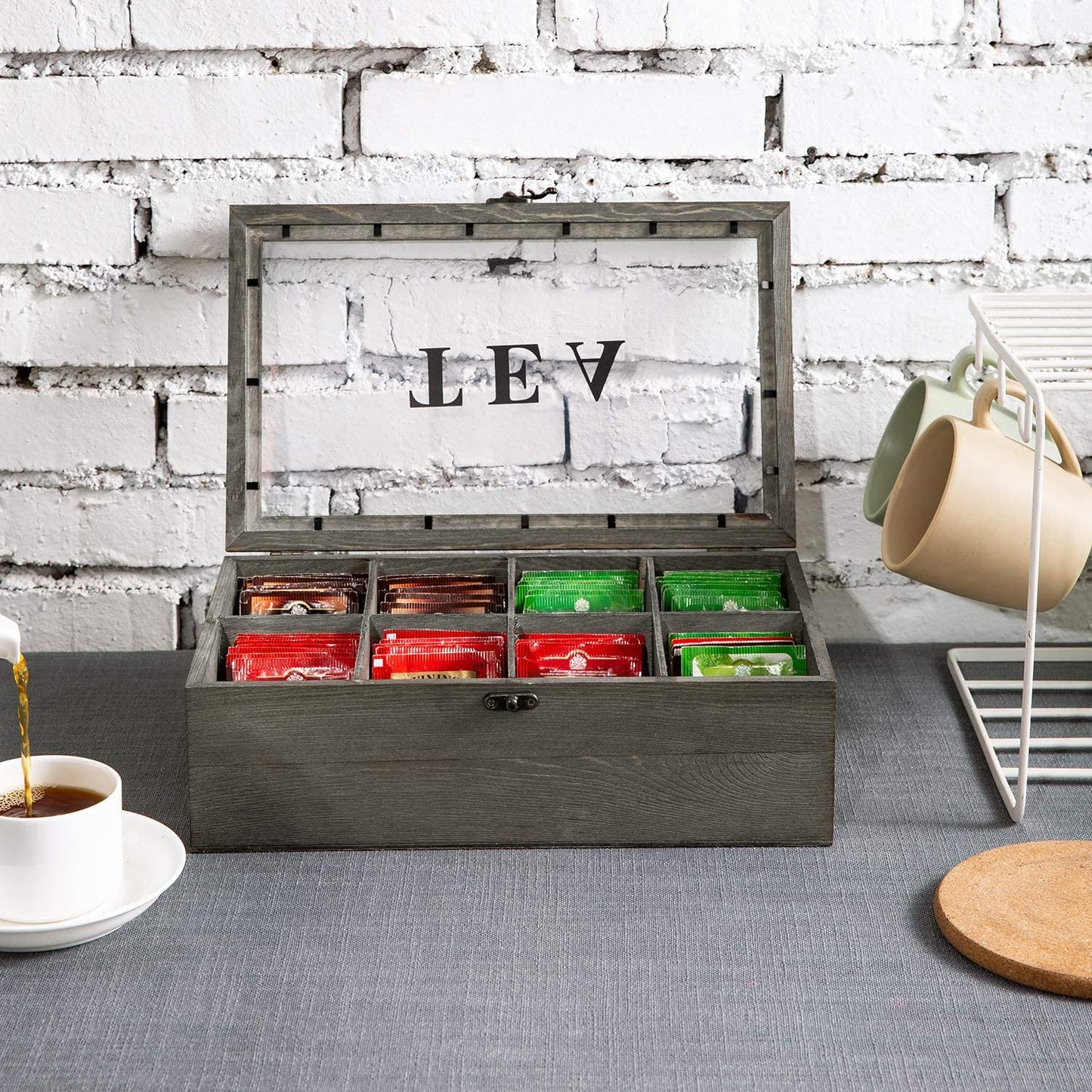 Caja para Té en Madera Vintage