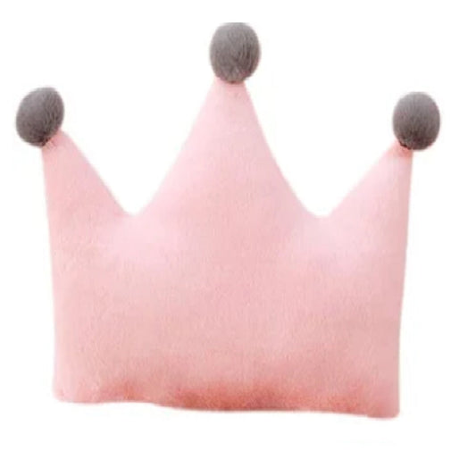 Cojin decorativo en forma de corona princesa rosado