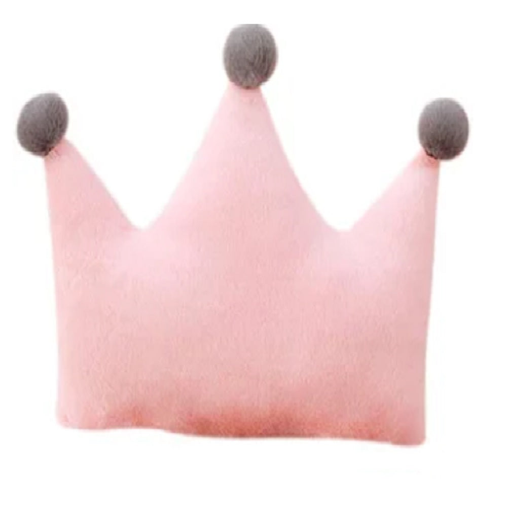 Cojin decorativo en forma de corona princesa rosado