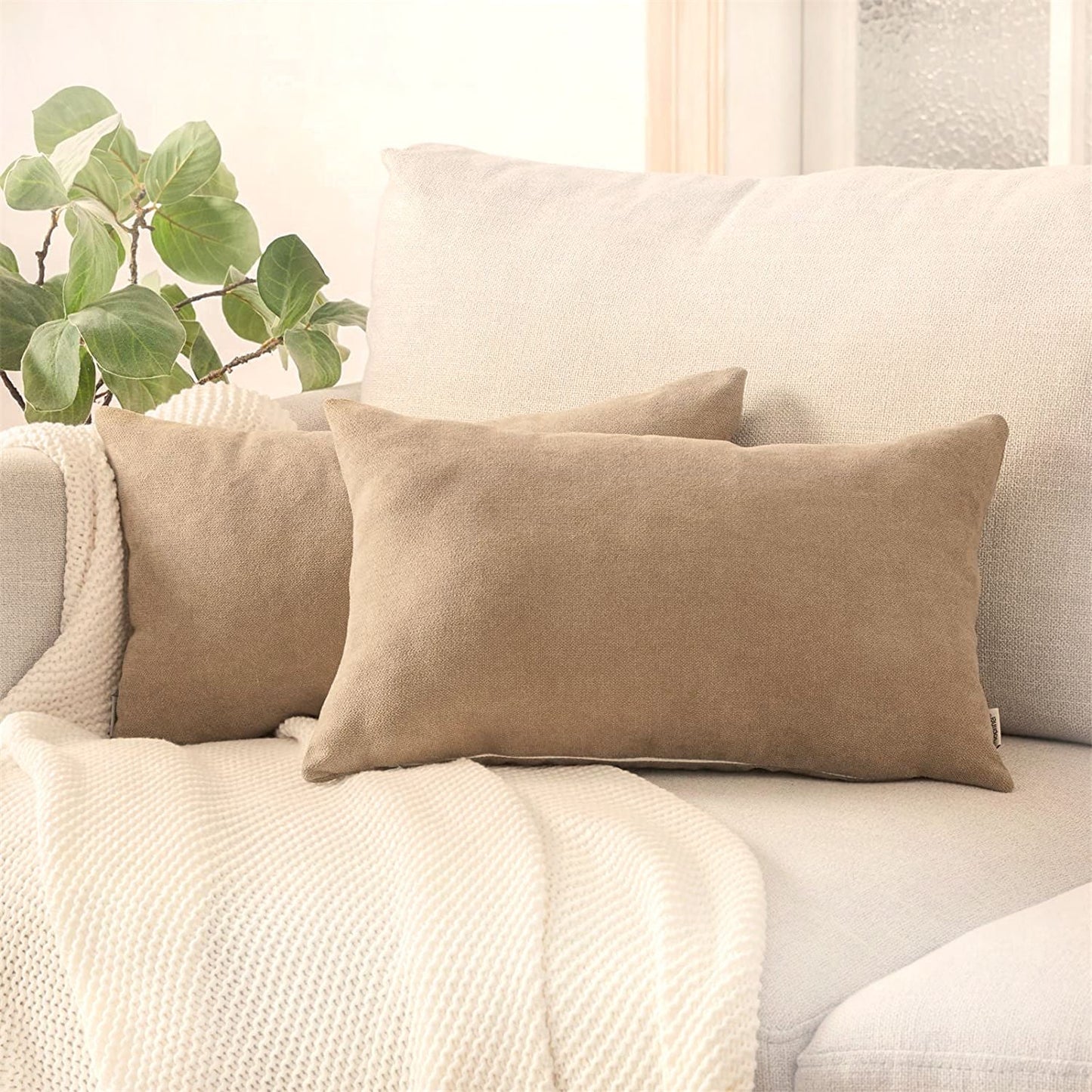 Almohada en Tela Con Funda y Relleno - Beige