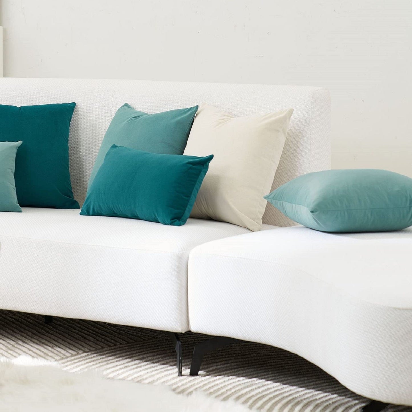 Almohada en Tela Con Funda y Relleno - Azul Petróleo