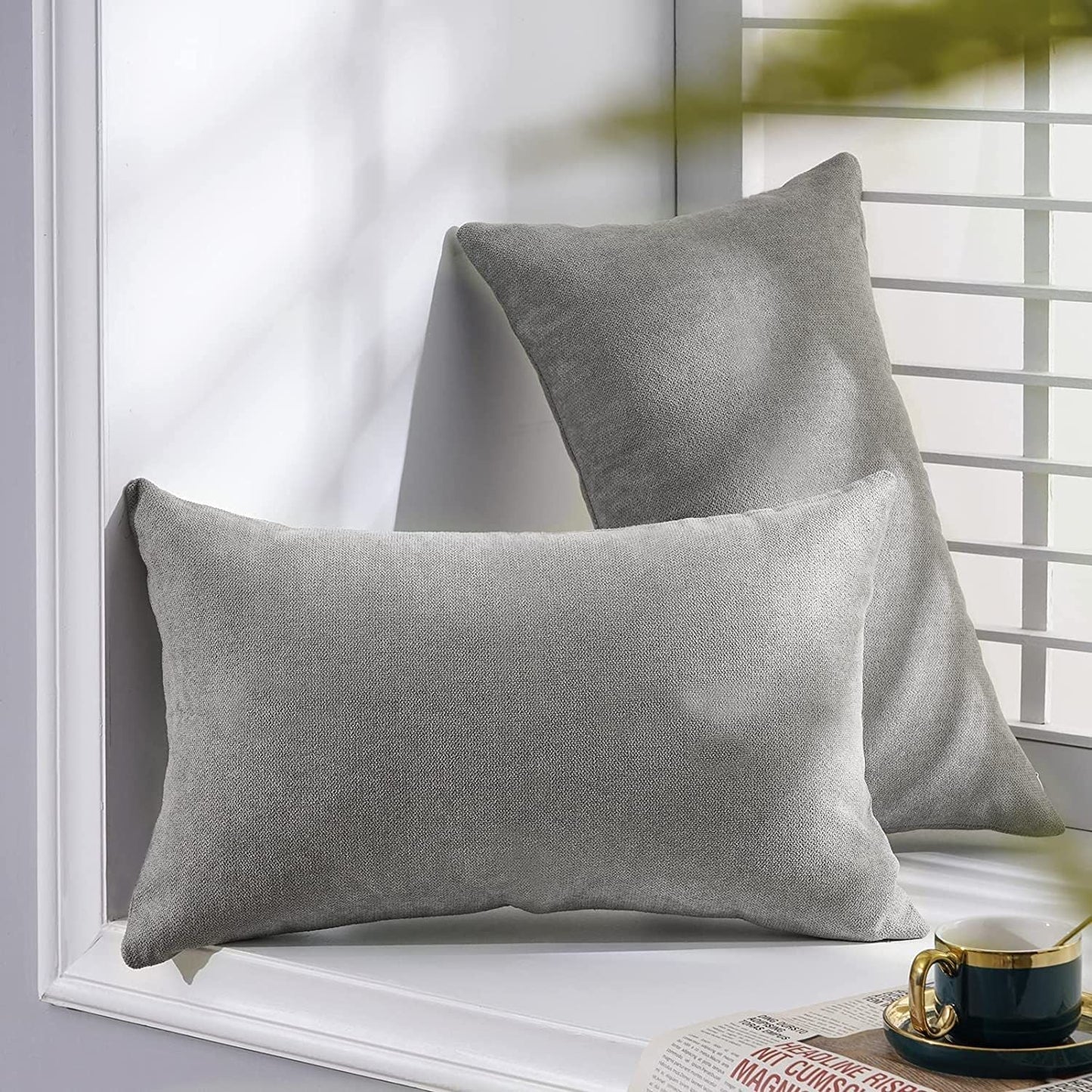 Funda para Almohada En Tela - Gris Claro