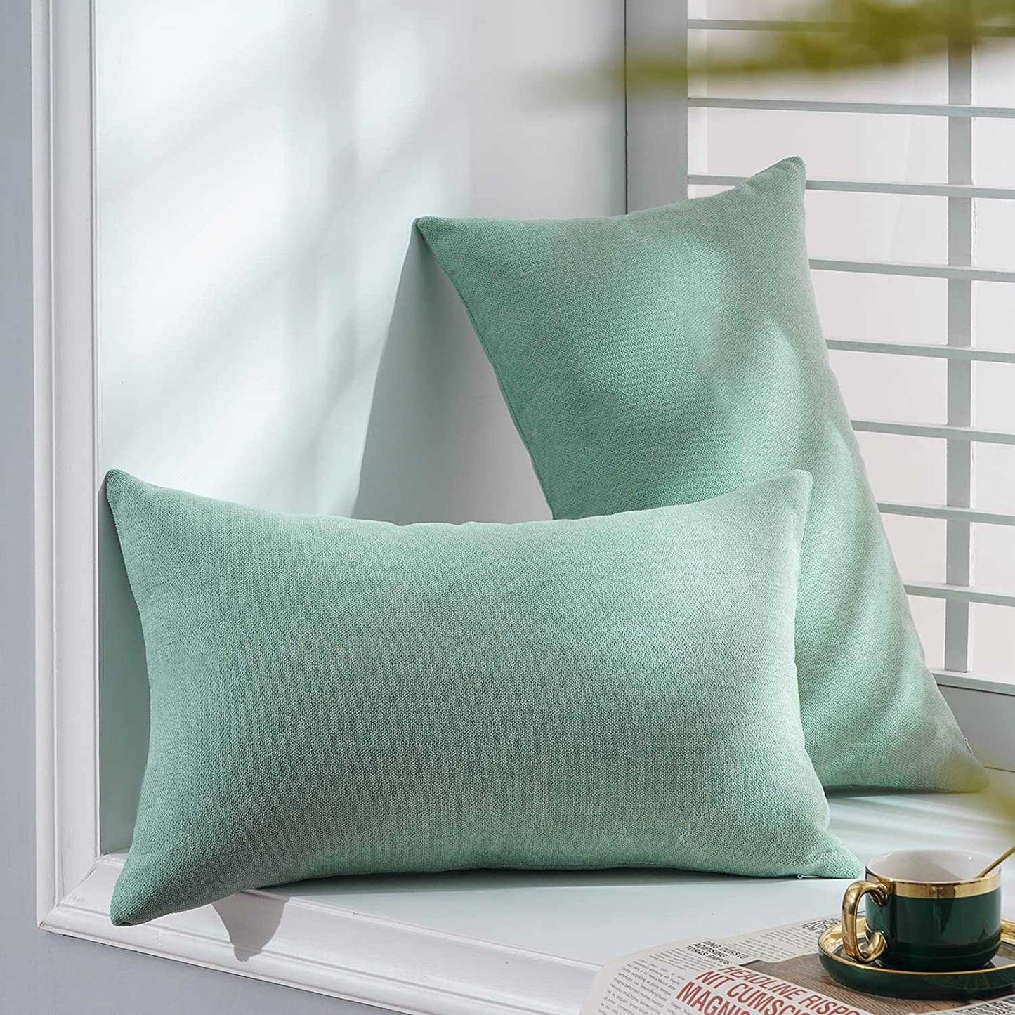 Almohada Con Funda en Tela - Menta