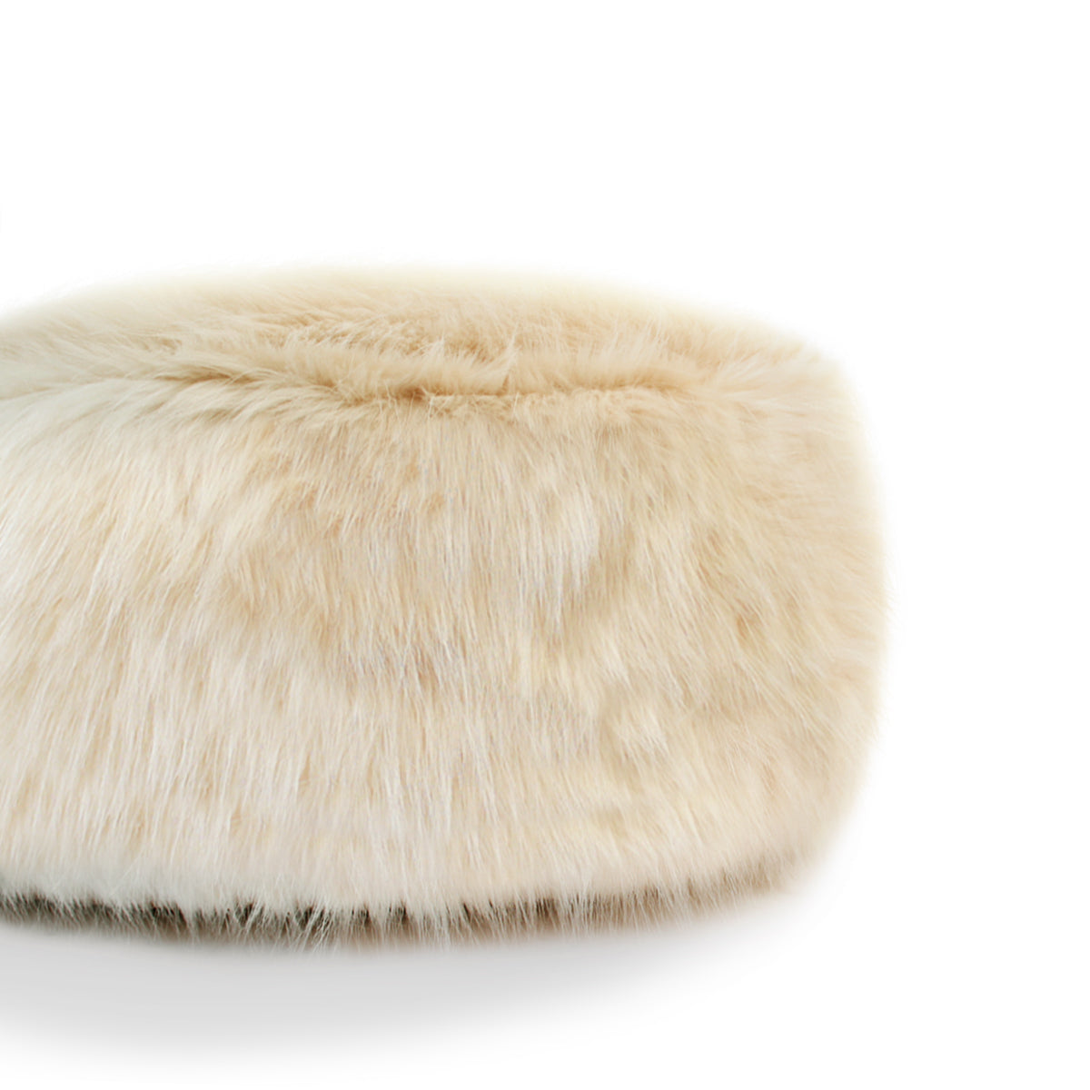 Descansapies Puff En Peluche - Crema