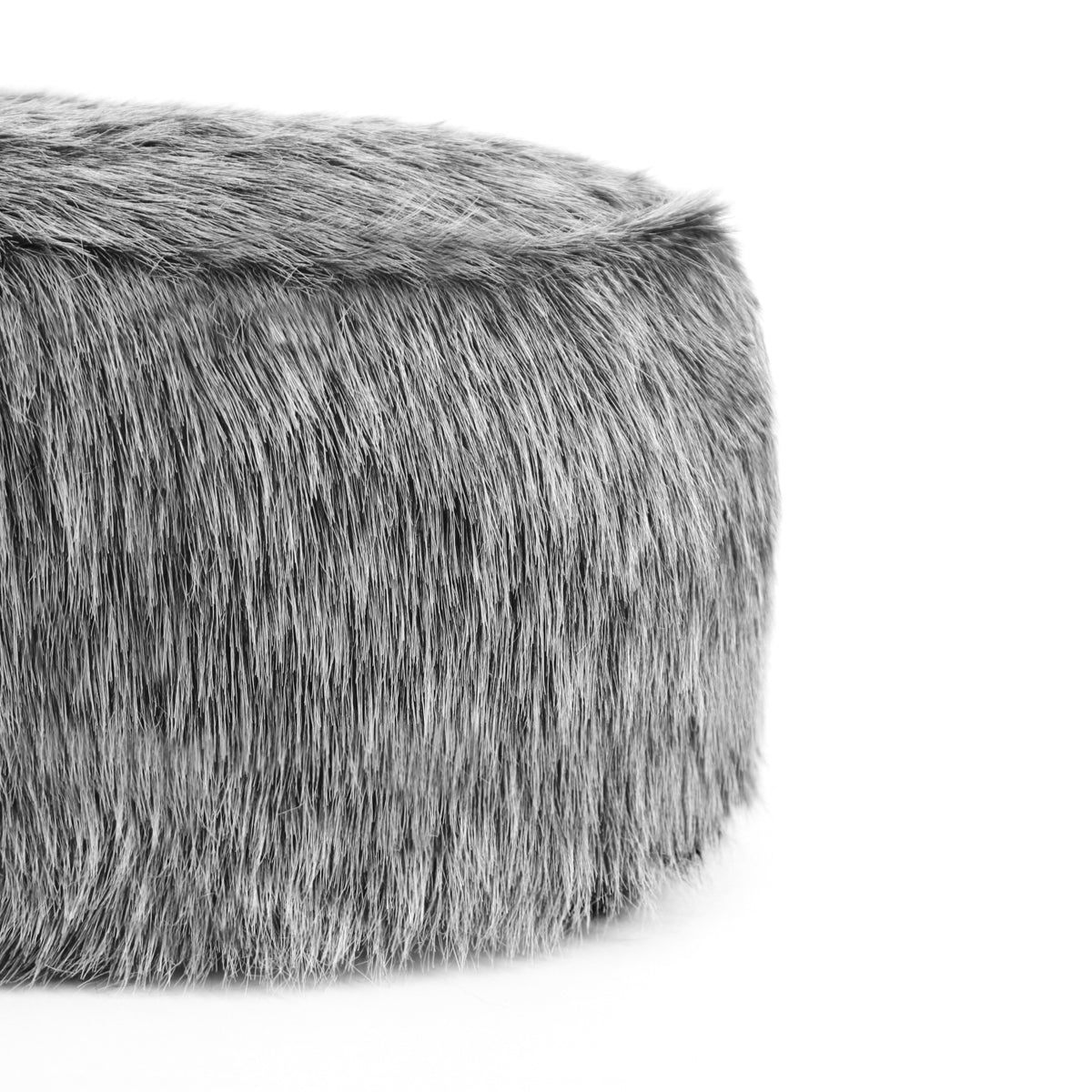 Descansapies Puff En Peluche - Gris