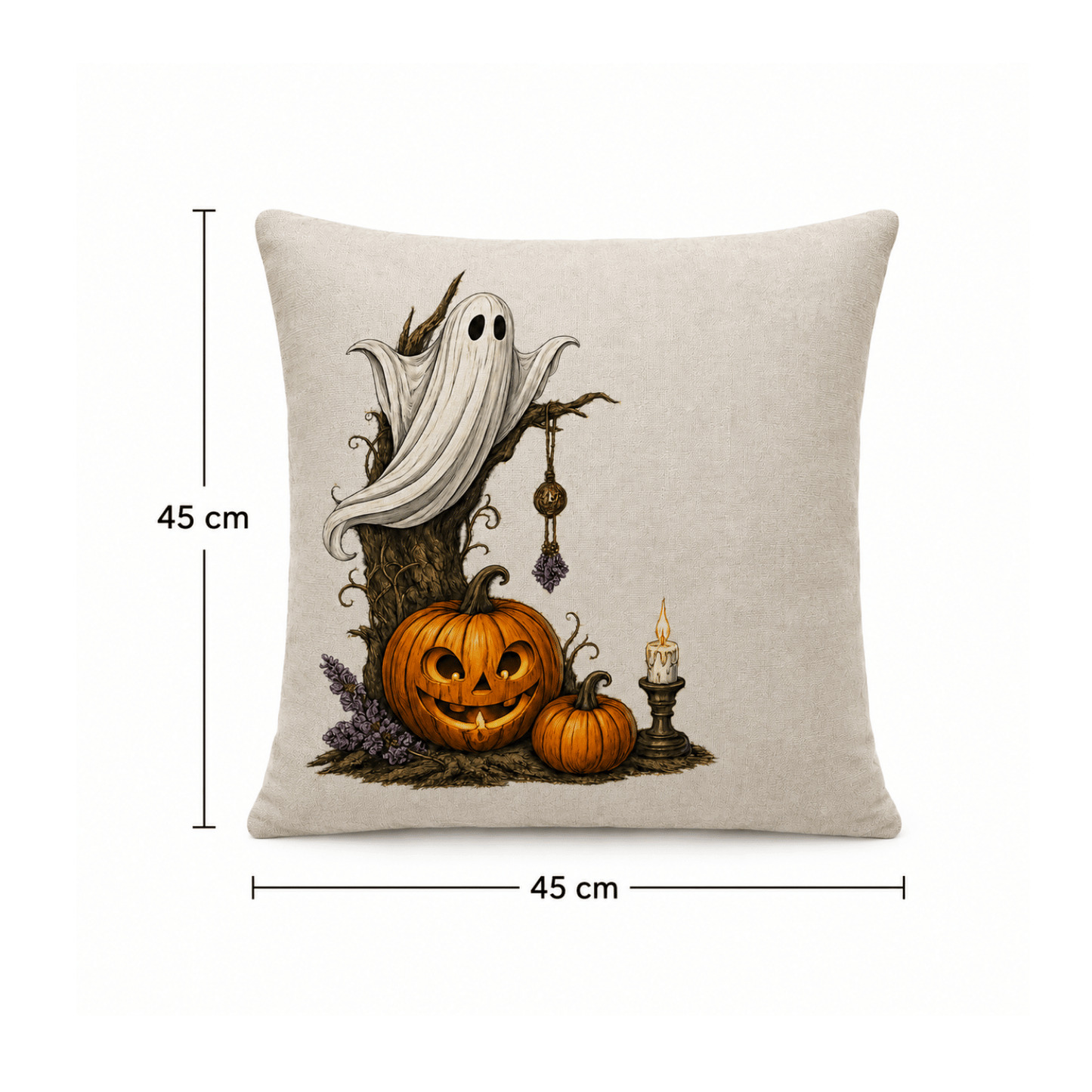 Funda Halloween Fantasma en el Arbol de Calabazas
