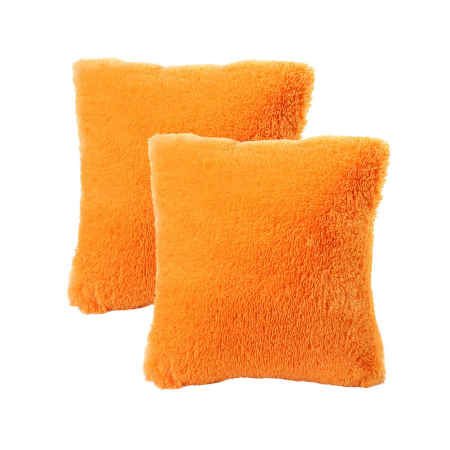 Fundas x2 Para Cojín Peludo - Naranja
