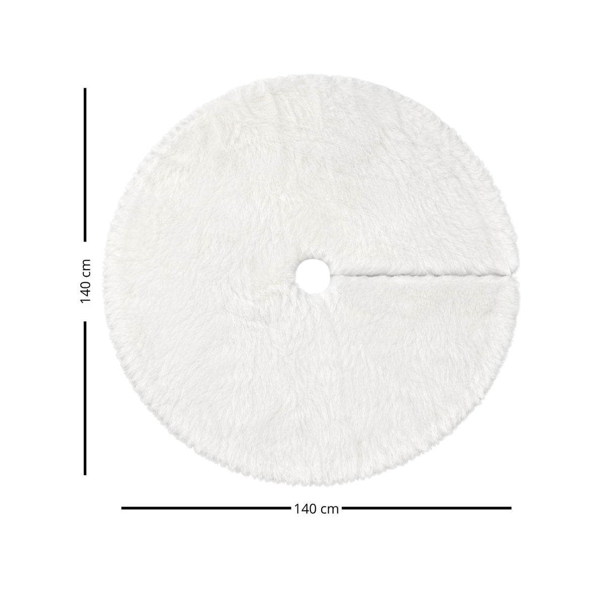 Pie De Árbol Navidad 140 cm Peludo - Blanco Perla - Banzay