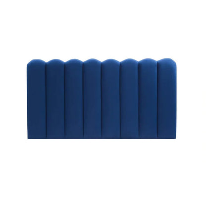 Cabecero en paneles o modulos curvos en tela tipo velvet pet-friendly azul rey