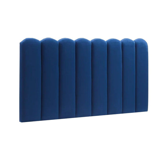 Cabecero en paneles o modulos curvos en tela tipo velvet pet-friendly azul oscuro