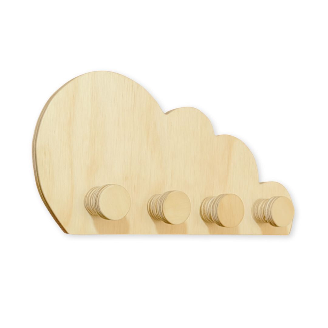 Perchero Infantil De Pared Nube - Natural