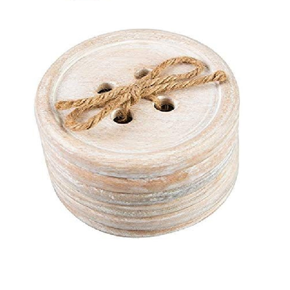 Portavasos Botón Madera Vintage - Banzay