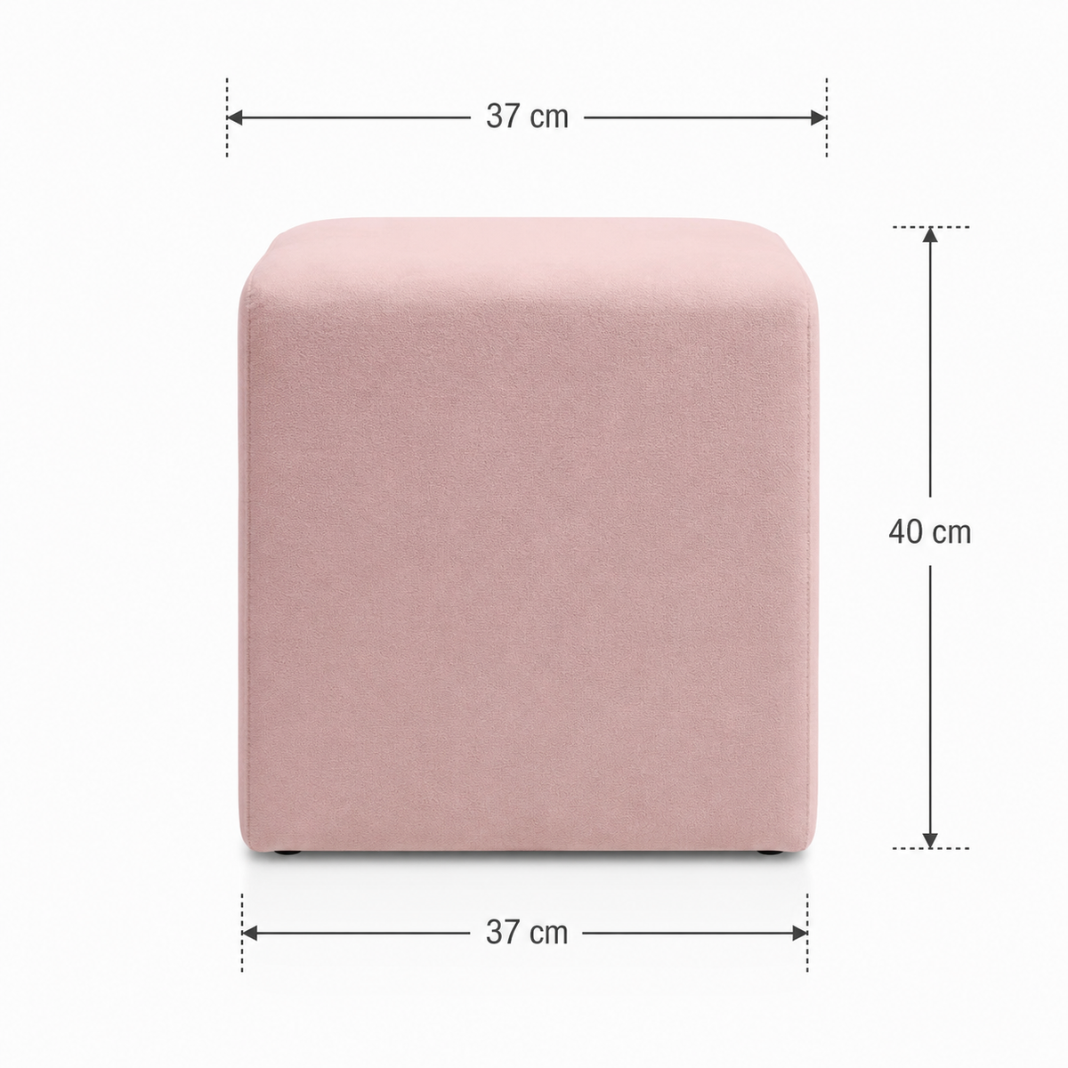 Puff 37x37 Cuadrado Tela Rosado - Banzay