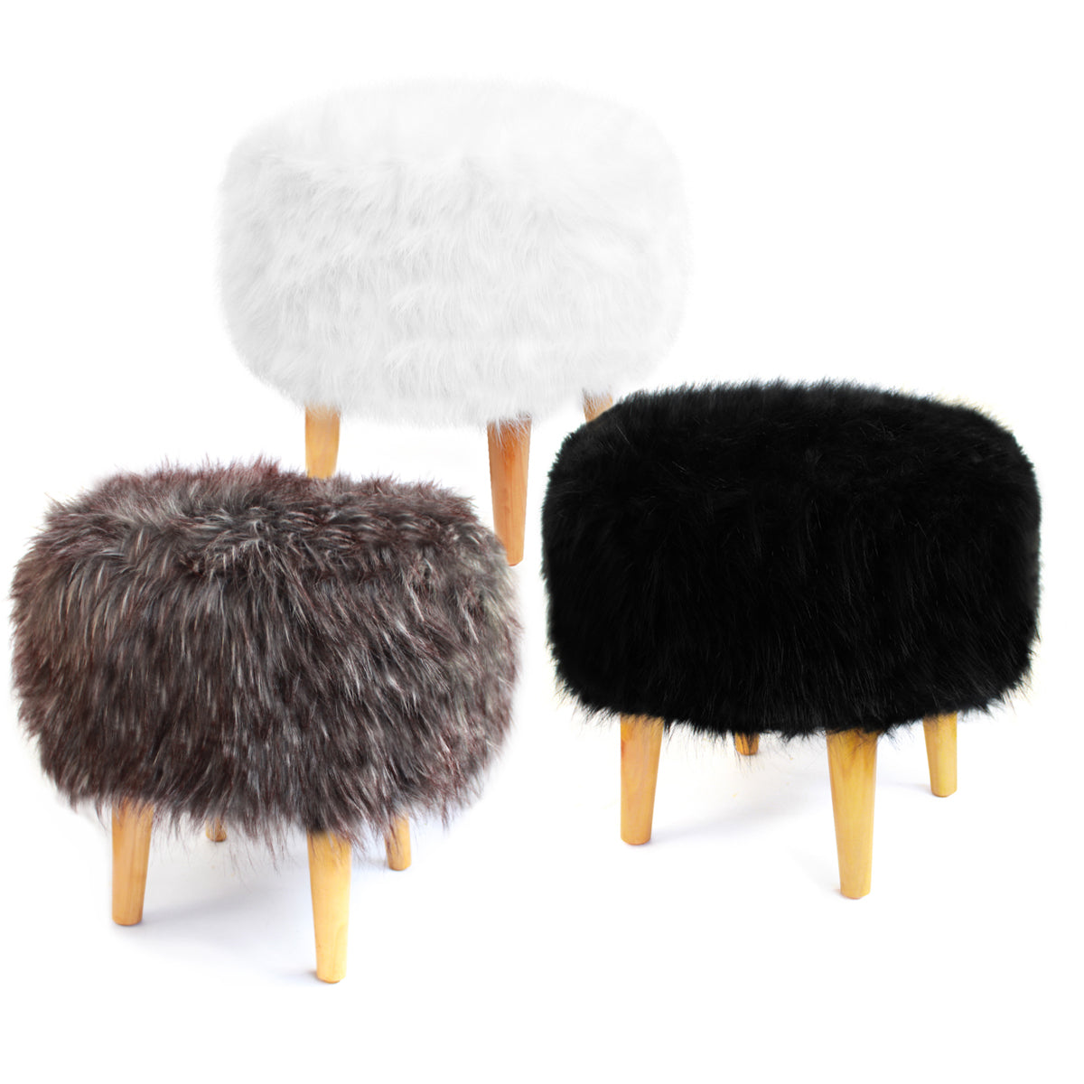 Puff Auxiliar En Peluche - Taupe