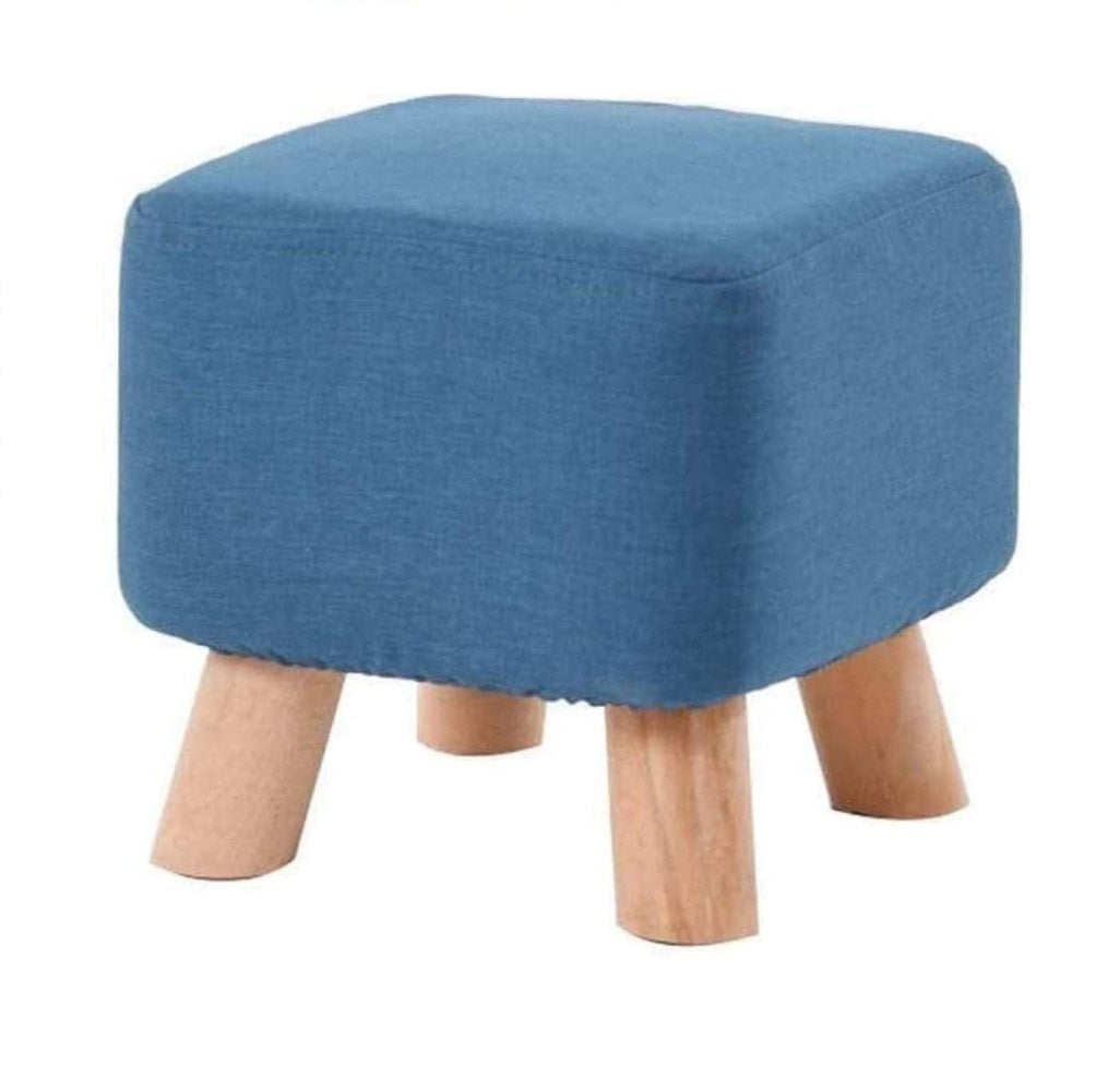 Puff Auxiliar Taburete Reposapies Cuadrado - Azul