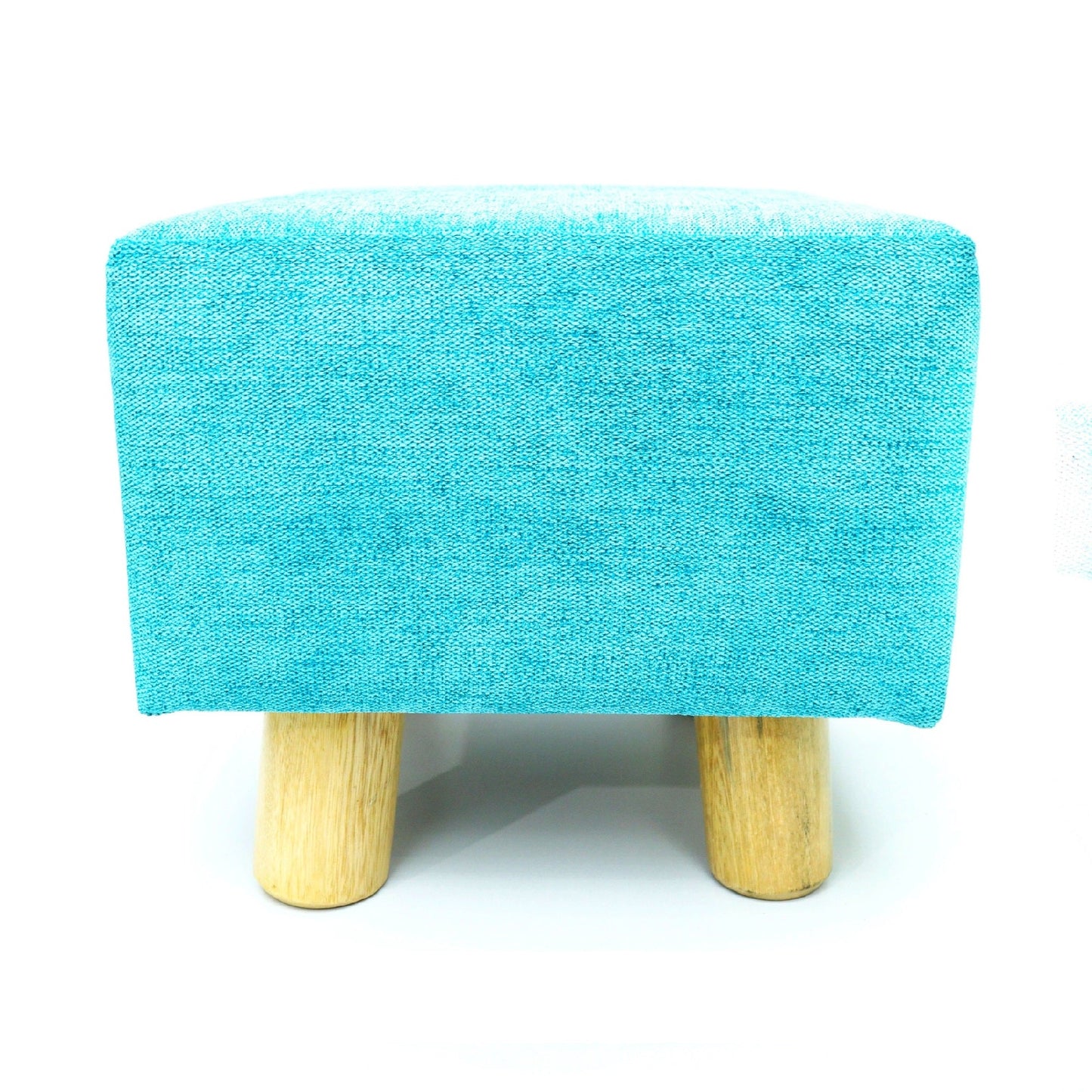 Puff Auxiliar Taburete Reposapies Cuadrado - Turquesa