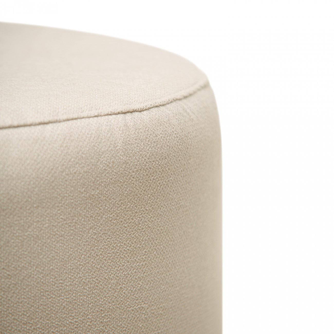 Puff 37x37 Redondo Tela Marfil