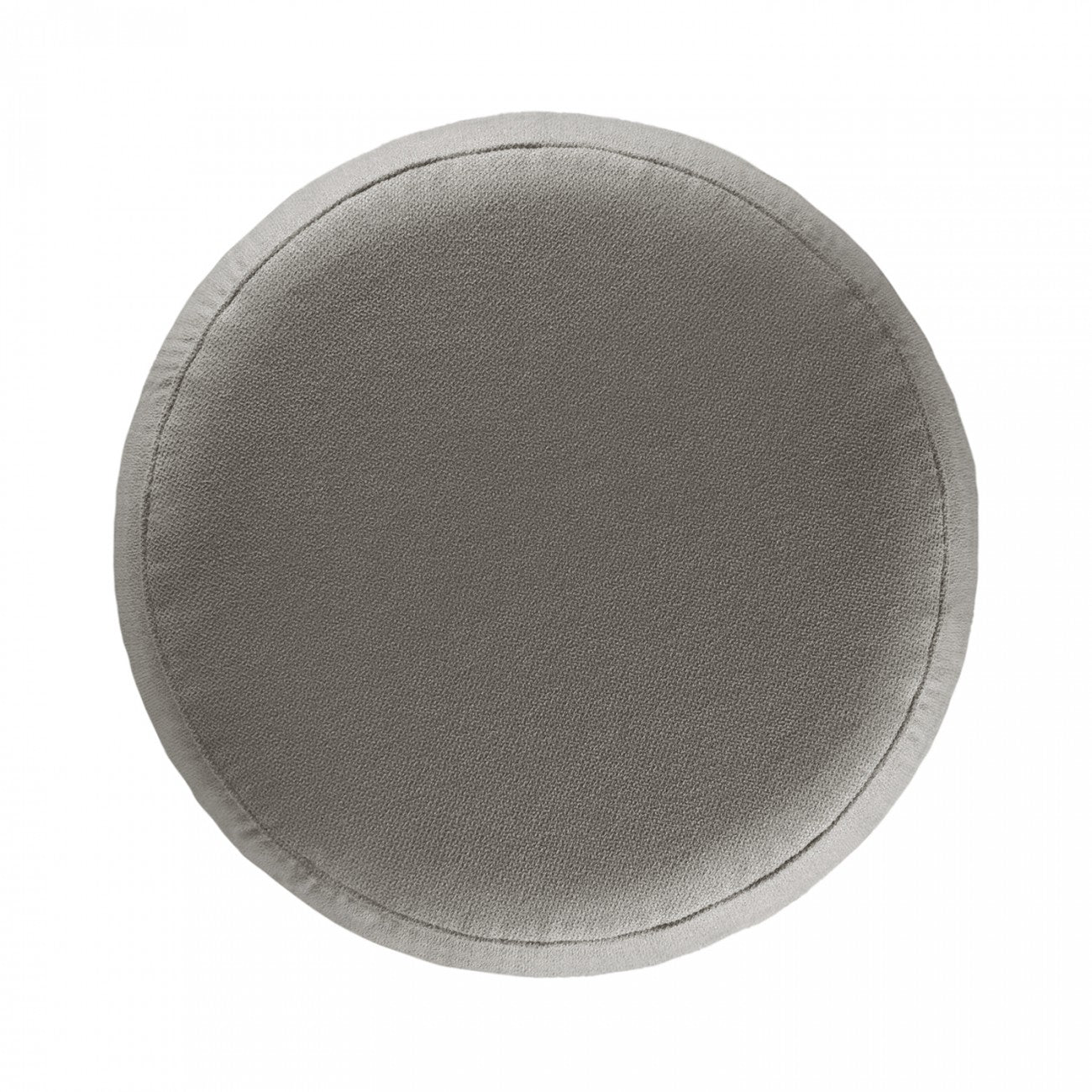 Puff 37X37 Redondo Tela Gris