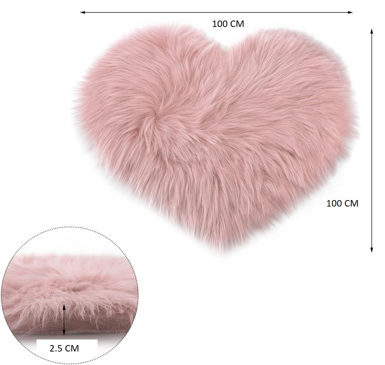 Tapete Corazón Peluche - Rosado