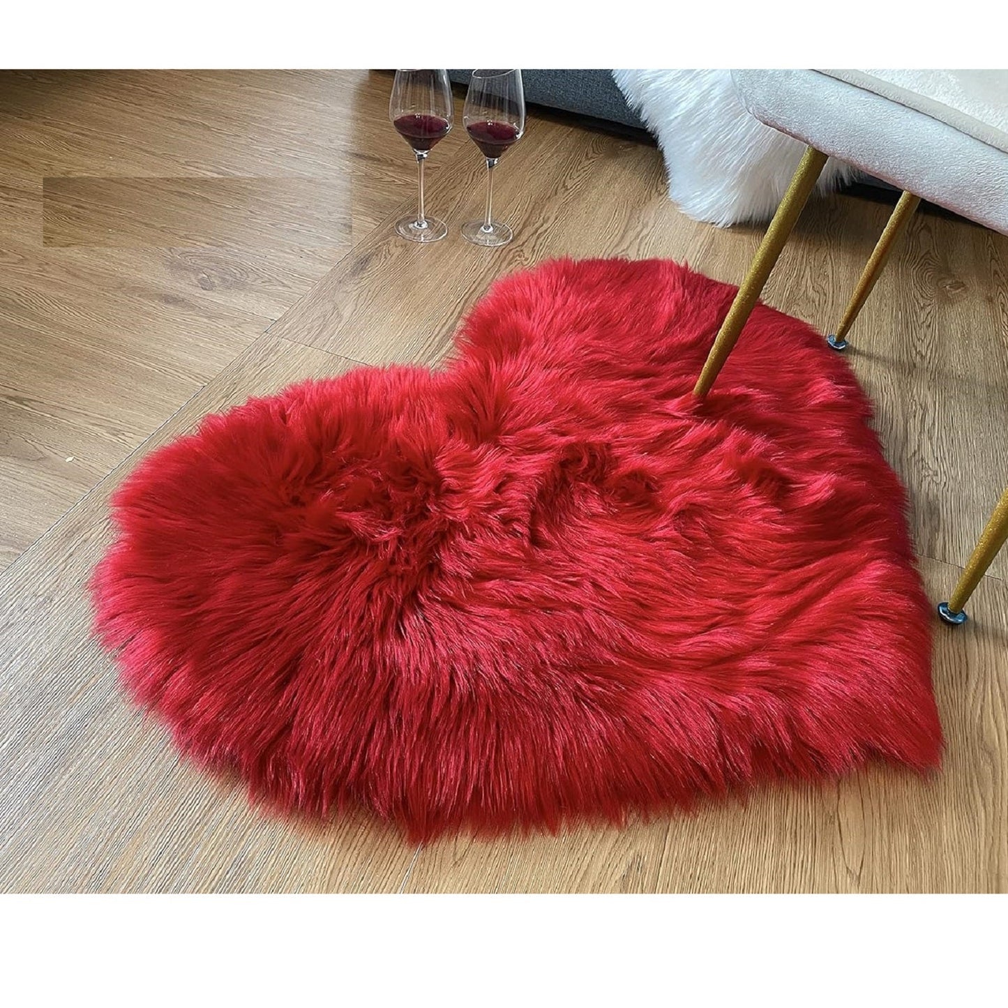 Tapete Corazón Peluche - Rojo