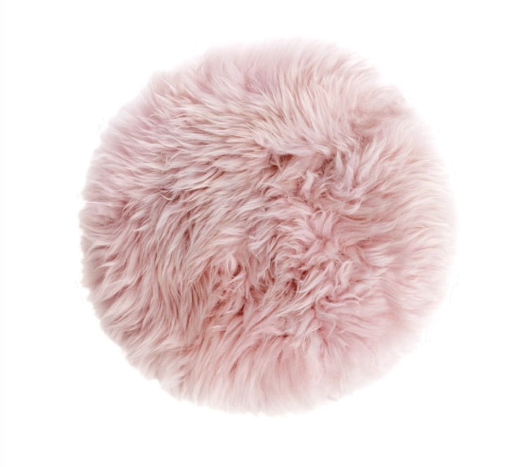 Tapete Redondo 100cm Peluche Antideslizante - Rosado