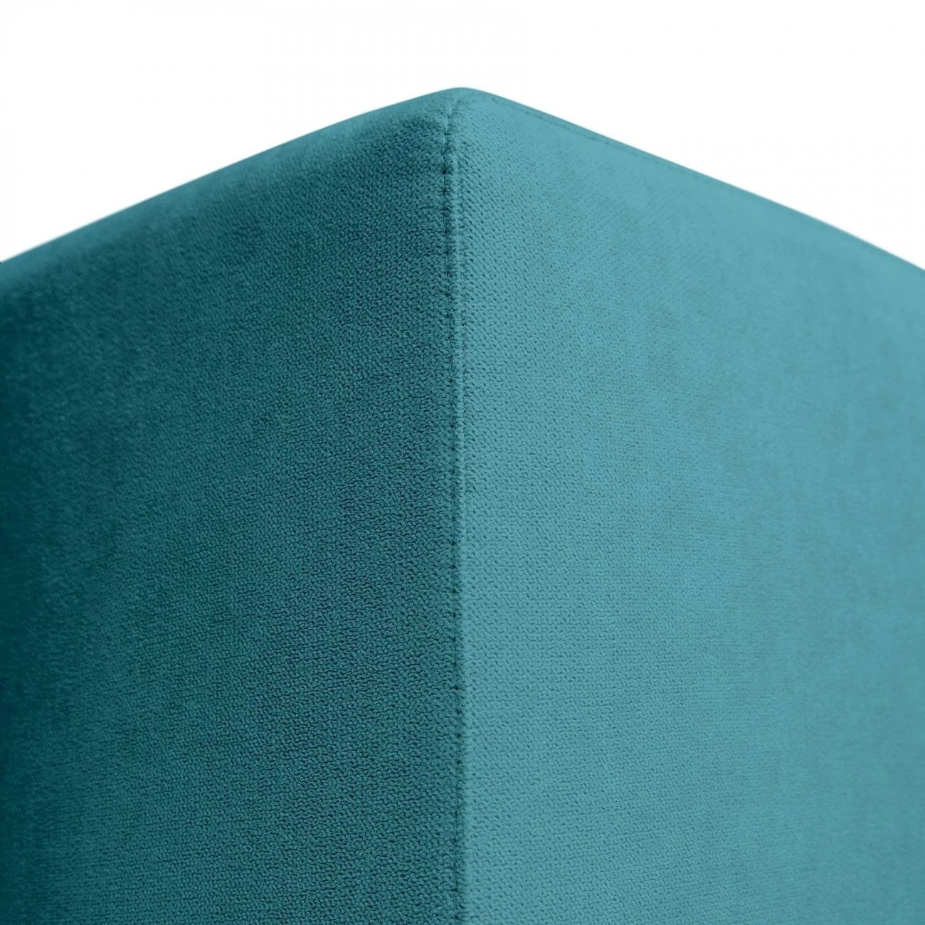 Puff 37x37 Cuadrado Tela Turquesa