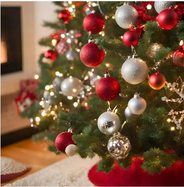 Pie De Árbol Navidad 120 cm Peludo Rojo