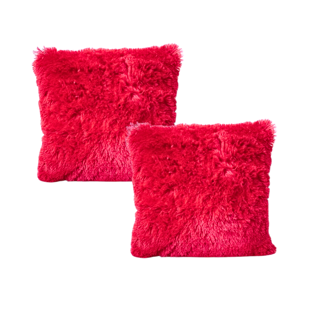 Cojín Peludo con Relleno - Rojo - Banzay