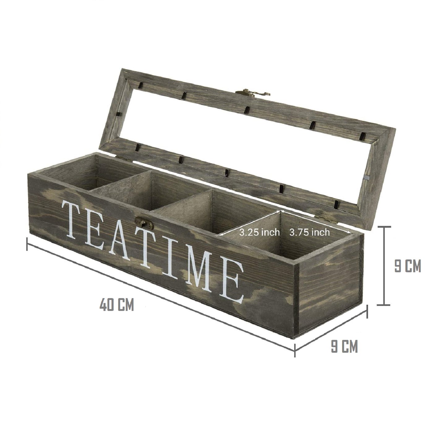 Medidas Caja vintage para almacenar bolsas de te, cocinas y decoracion