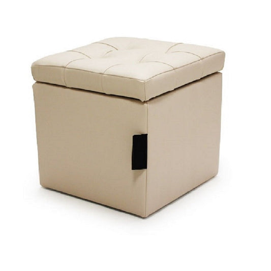 Baúl Organizador Puff Individual 40x40 - Beige - Banzay