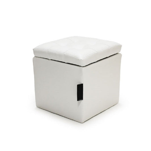 Baúl Organizador Puff Individual 40x40 - Blanco - Banzay