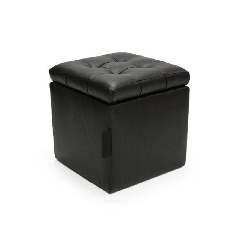 Baúl Organizador Puff Individual 40x40 - Negro - Banzay