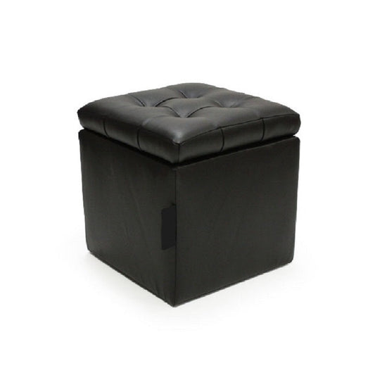 Baúl Organizador Puff Individual 40x40 - Negro - Banzay