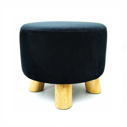 Puff Auxiliar Taburete Reposapies Redondo - Negro