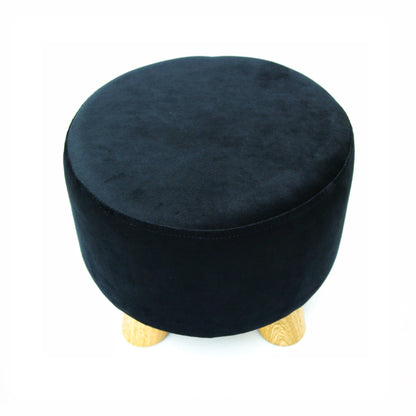 Puff Auxiliar Taburete Reposapies Redondo - Negro