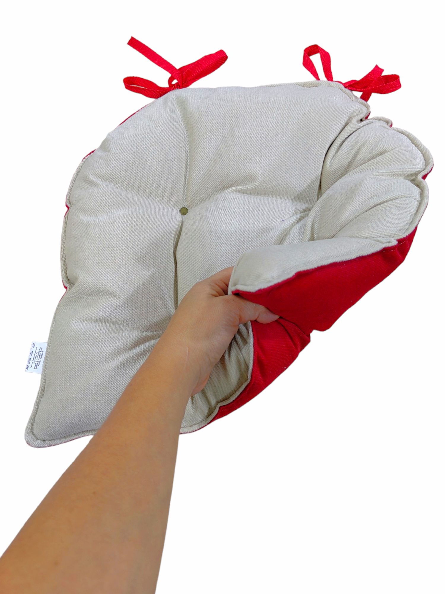 Cojin Doble Faz para Silla en Tela Pet-Friendly - Rojo y Marfil - Banzay