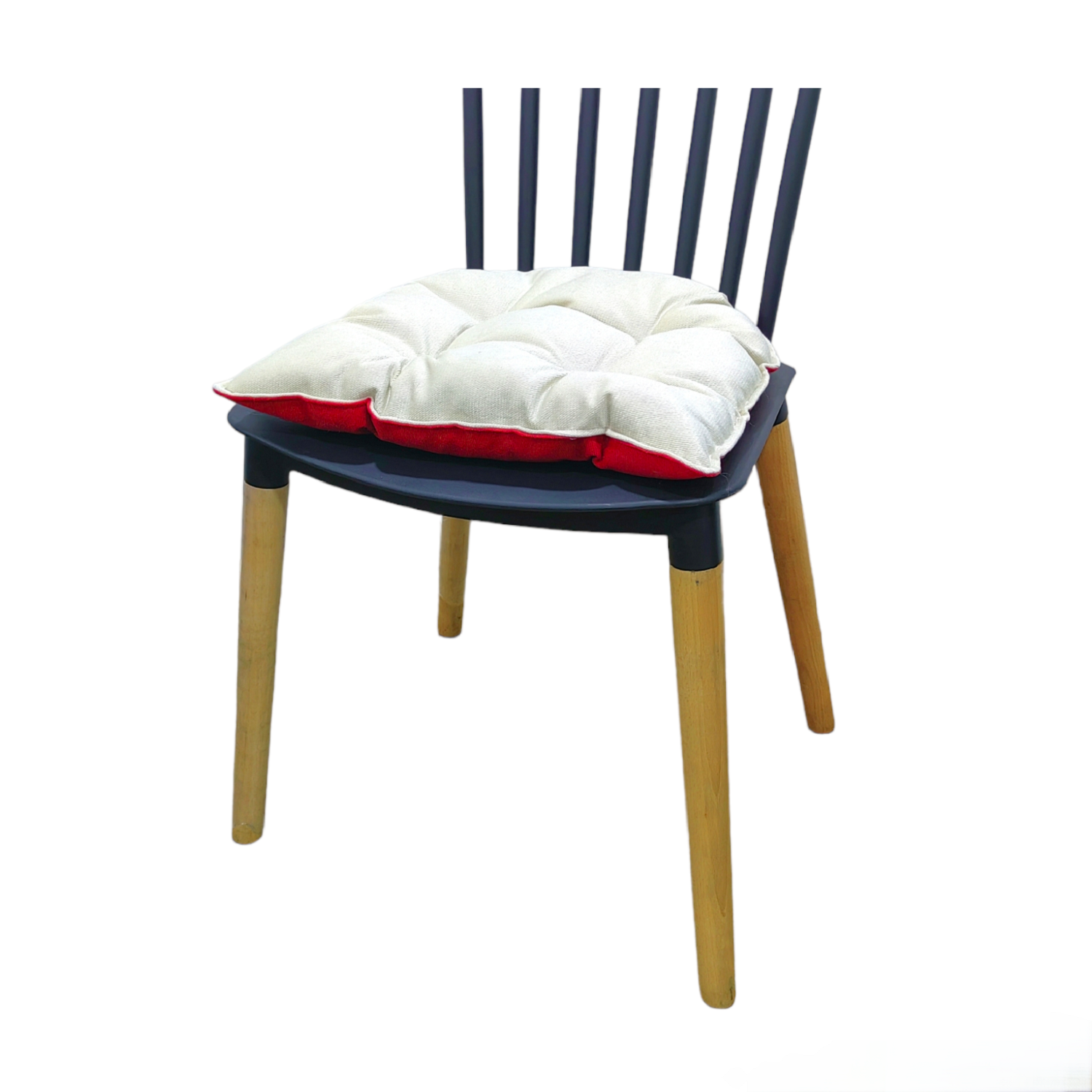Cojin Doble Faz para Silla en Tela Pet-Friendly - Rojo y Marfil - Banzay