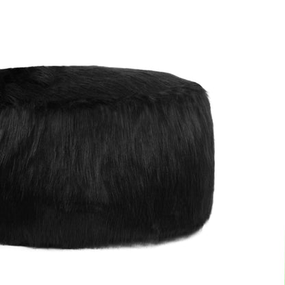 Descansapies Puff En Peluche - Negro