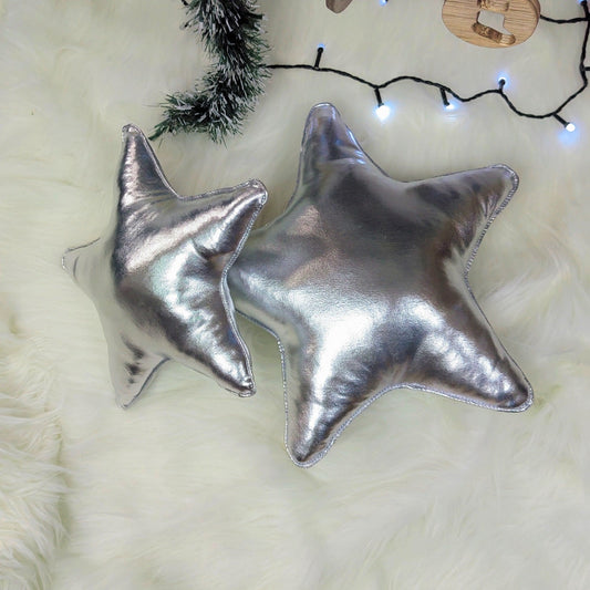 Cojín Navideño Kit x2 Estrella  - Plateado - Banzay
