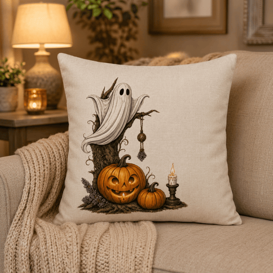Funda Halloween Fantasma en el Arbol de Calabazas - Banzay