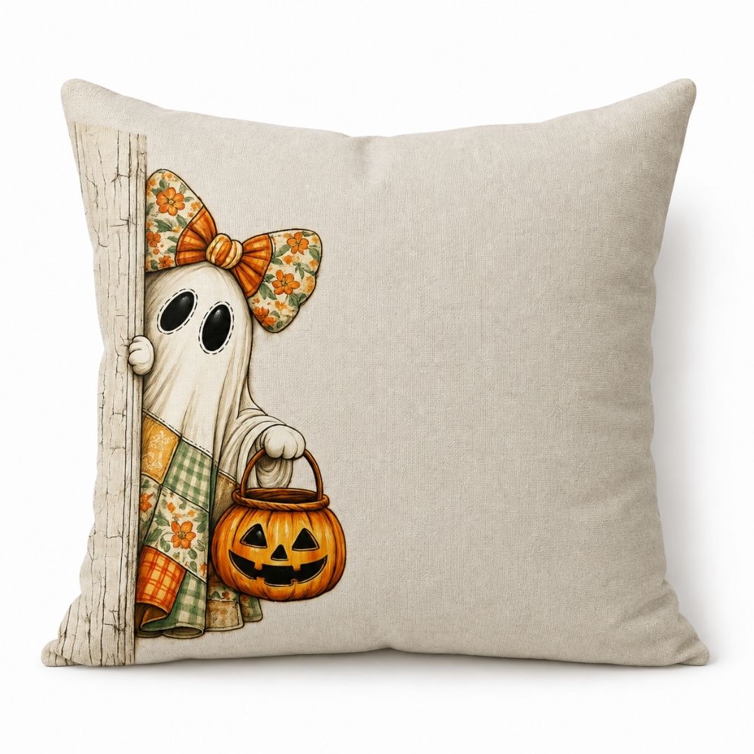 Funda Halloween Fantasma Pidiendo Dulces