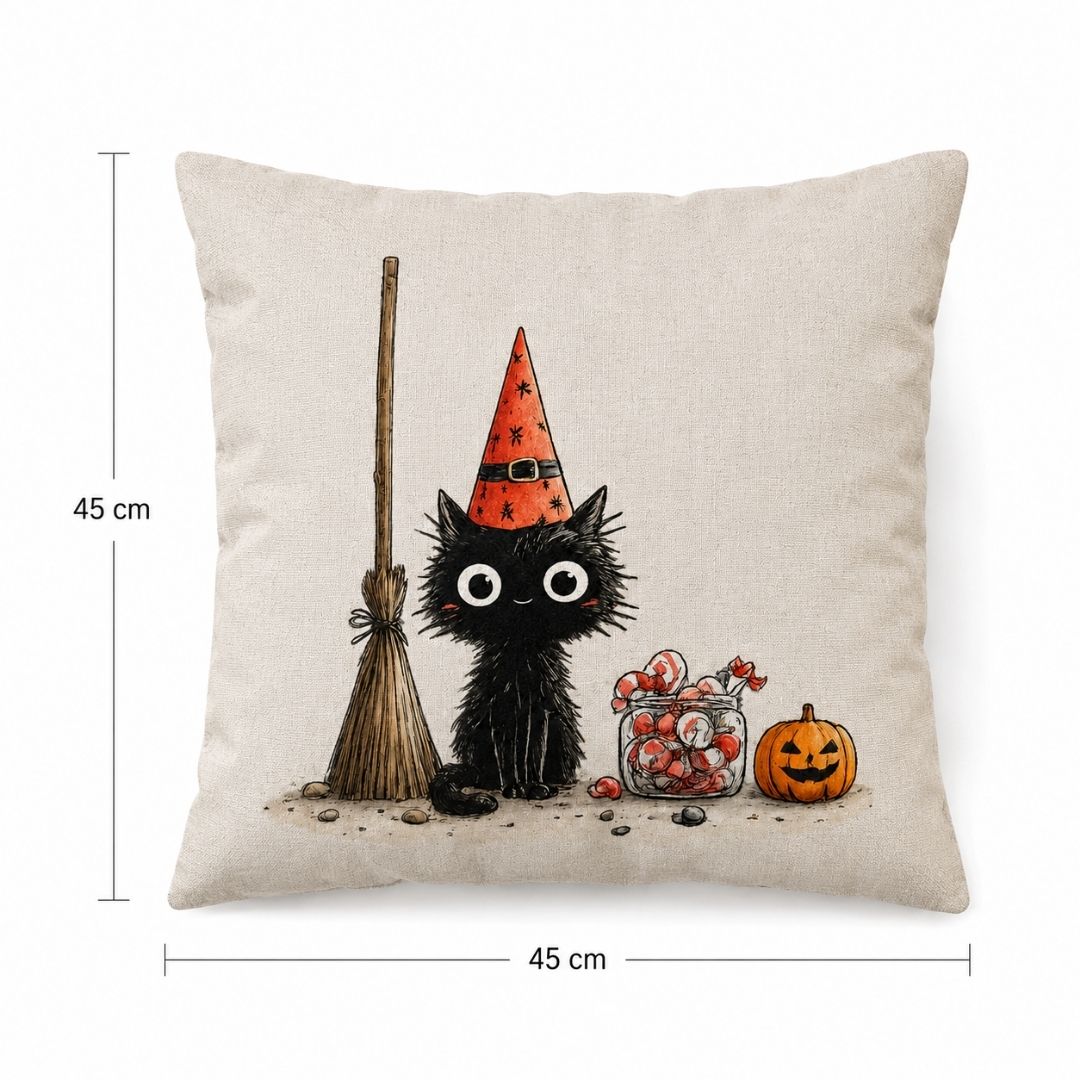 Funda Halloween Gato Pidiendo Dulces