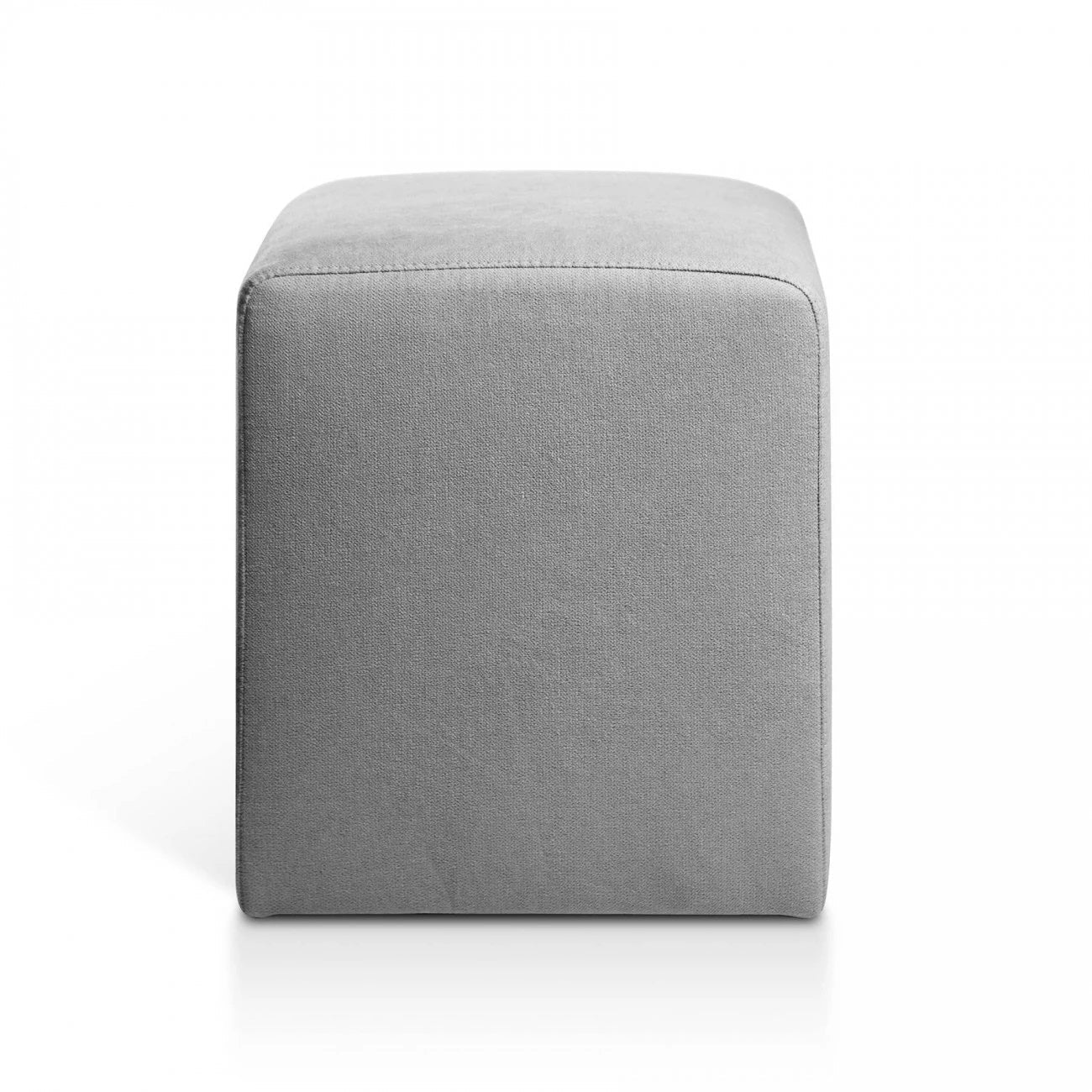 Puff 37x37 Cuadrado Tela Gris