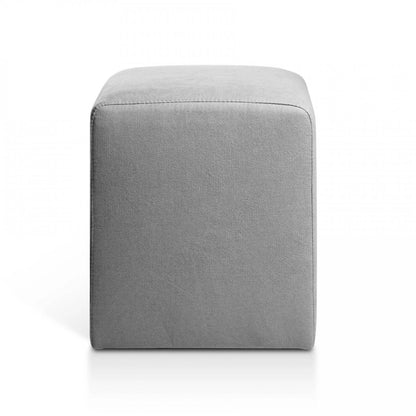 Puff 37x37 Cuadrado Tela Gris