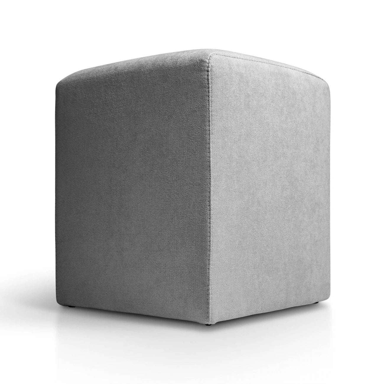 Puff 37x37 Cuadrado Tela Gris